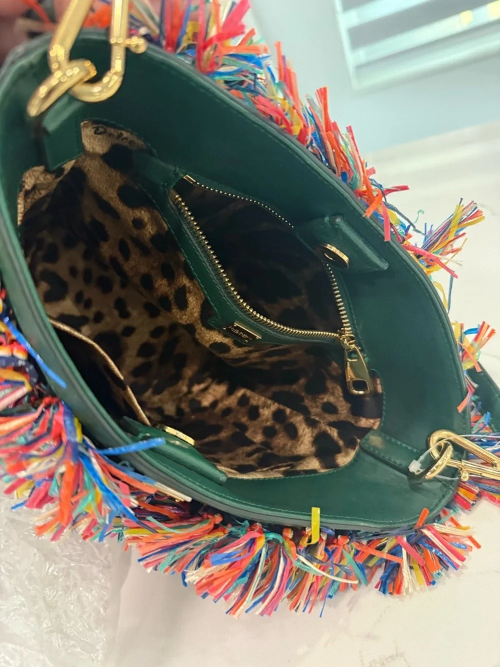 💥Dolce Gabbana 2013 “Sicilia” Runway Collection Bag multicolor raffia fringe💥 - Picture 10 of 14